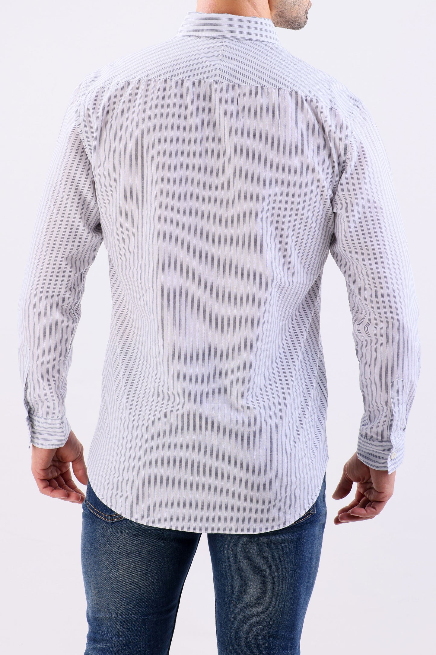 Crocodile Semi Casual Stripe Regular Fit-Insignia Blue
