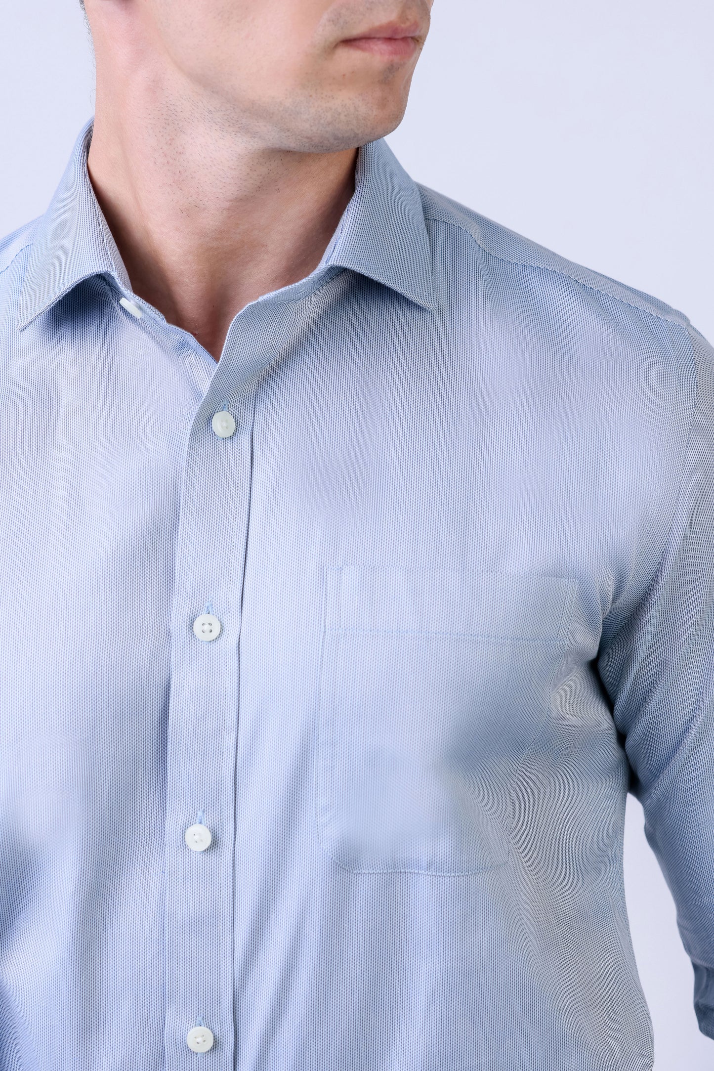 CROCODILE MEN SUPERIOR FORMAL SHIRT SLIM FIT FS-Blue Faience