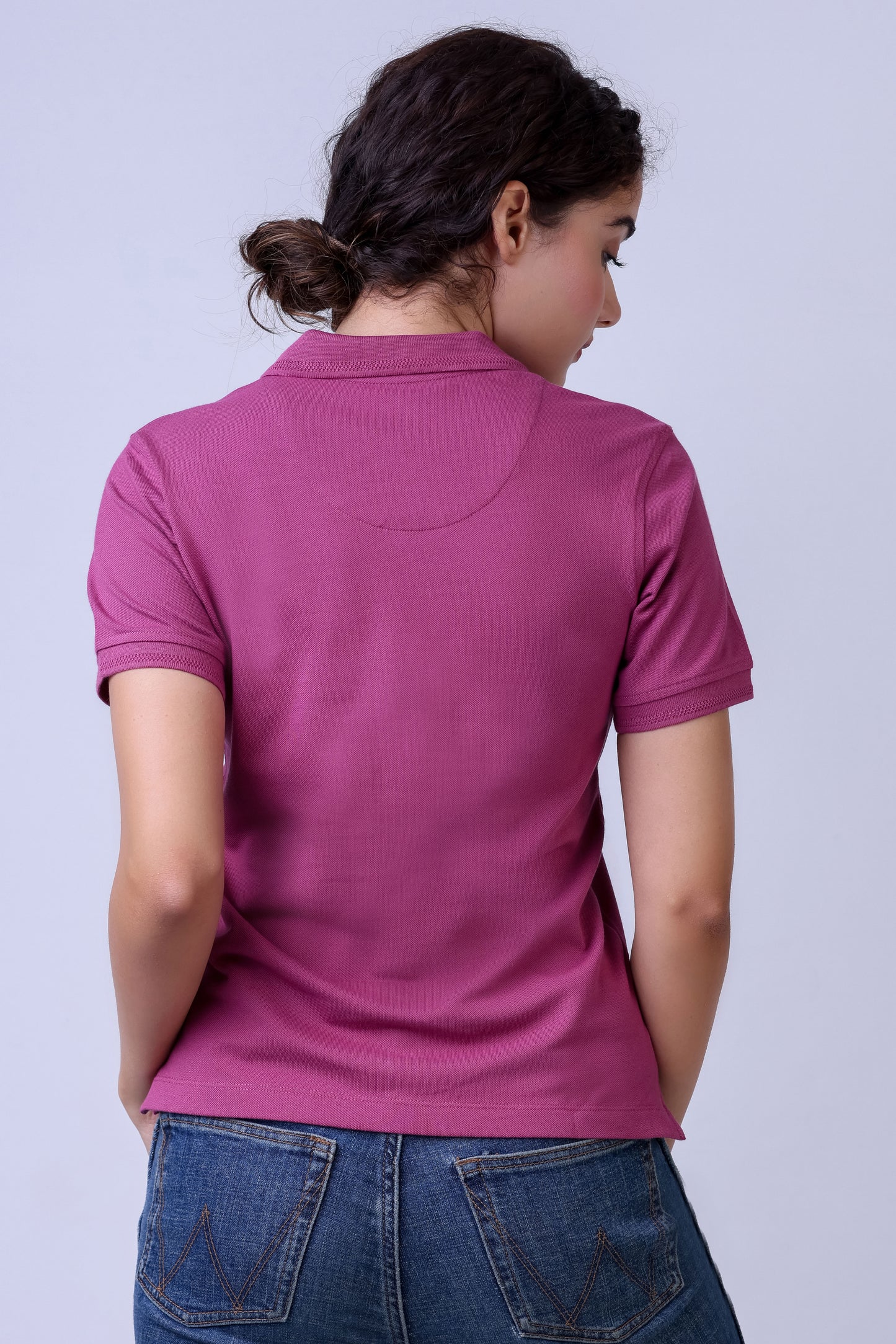 CROCODILE LADIES PIMA POLO HS-Purple Boysenberry