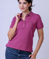 CROCODILE LADIES PIMA POLO HS-Purple Boysenberry