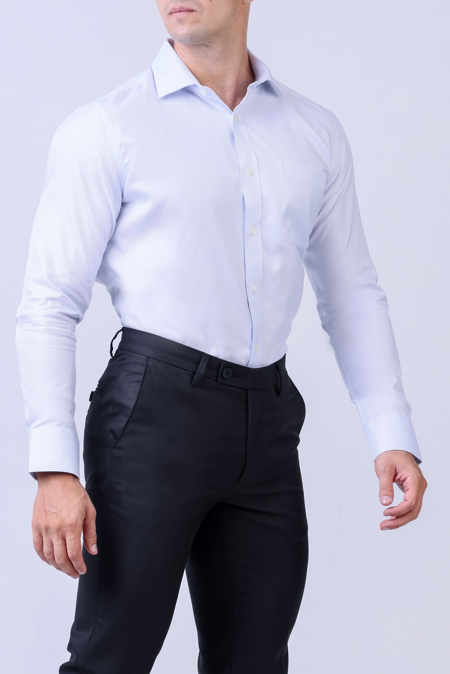 CROCODILE MEN SUPERIOR FORMAL SHIRT SLIM FIT FS-Cashmere Blue