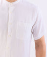 Crocodile Leisure Fit Linen Shirt-Off White