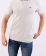 Crocodile Pique Solid Slim Fit Polo-Gray Down