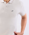 Crocodile Pique Solid Slim Fit Polo-Gray Down