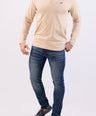 Crocodile Crew Neck Single Jersey Slim Fit-Beige