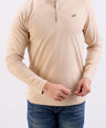Crocodile Crew Neck Single Jersey Slim Fit-Beige
