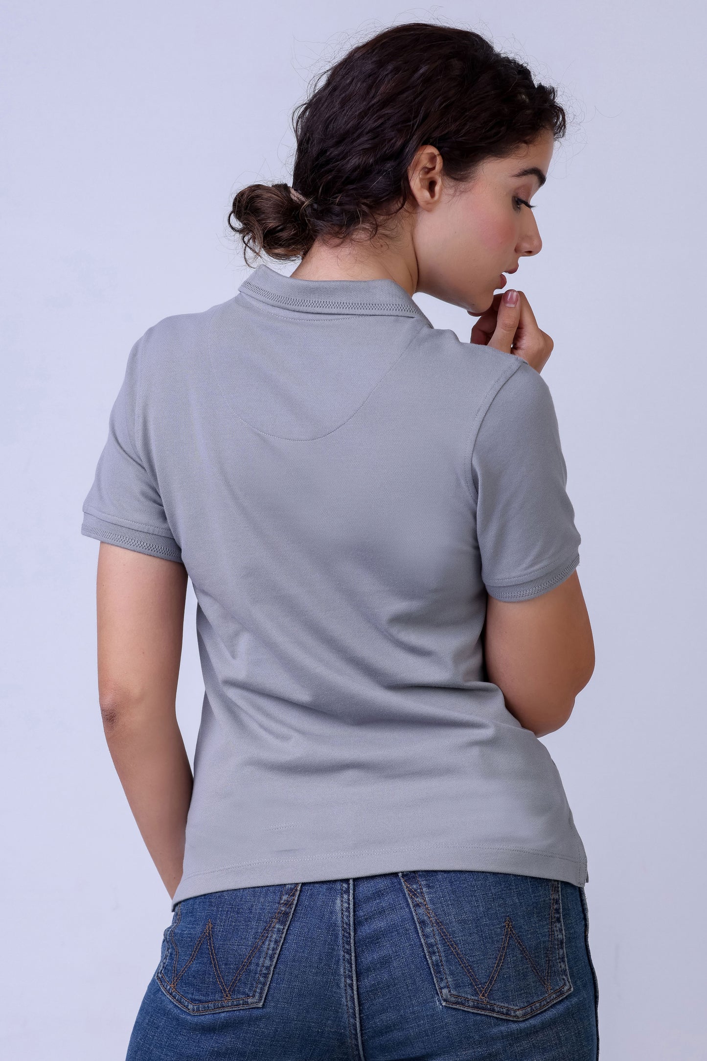 CROCODILE LADIES PIMA POLO HS-Castor Gray