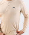 Crocodile Crew Neck Single Jersey Slim Fit-Beige