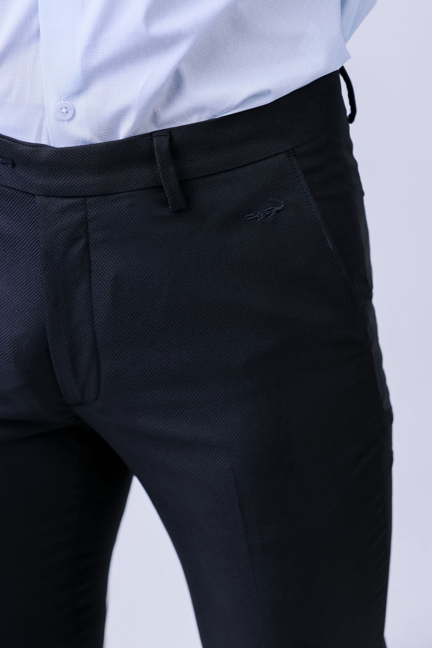 CROCODILE MEN ENTRY FORMAL SLIM FIT TROUSER-Black