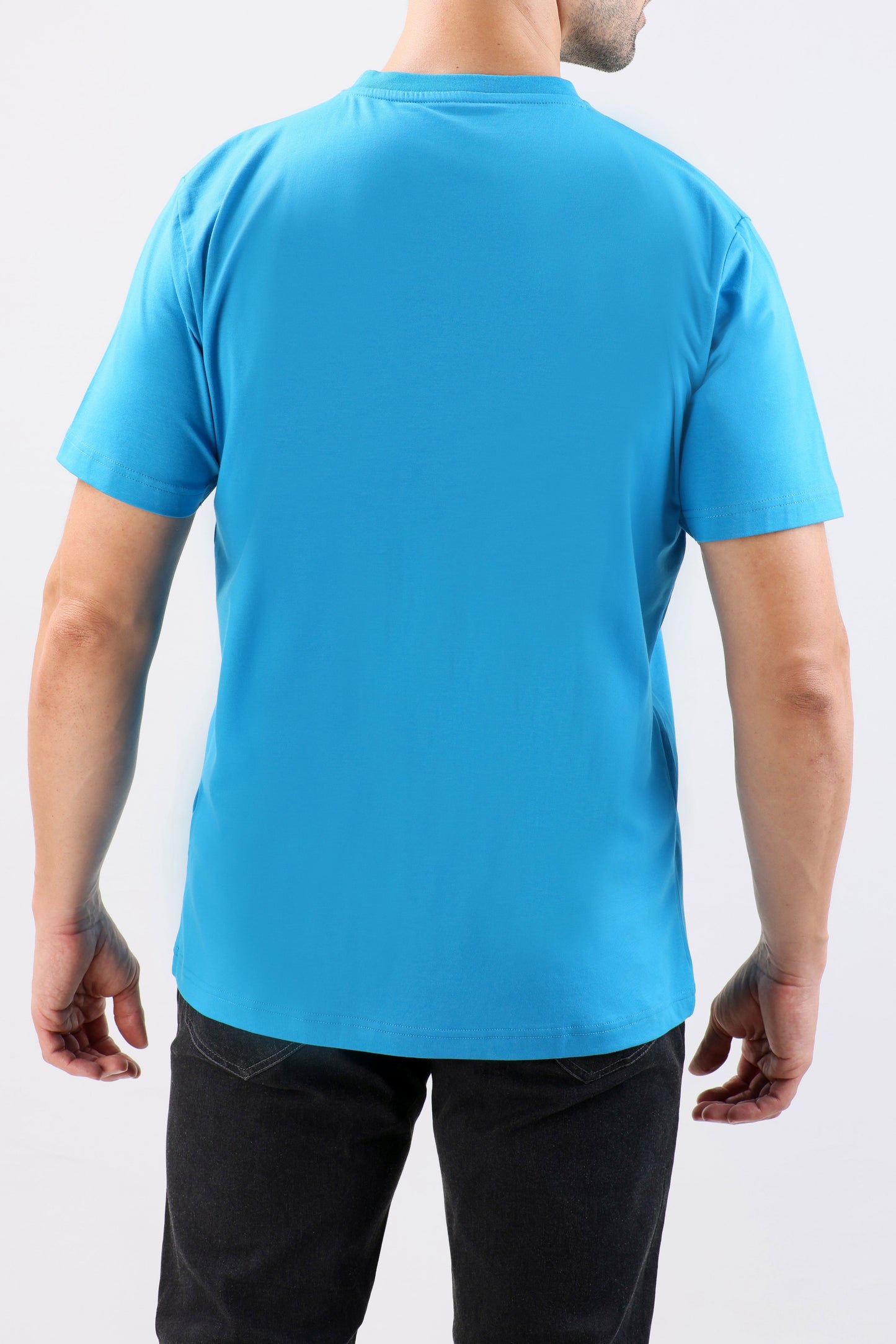 Crocodile Crew Neck Single Jersey Regular Fit-Methly Blue