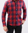 Crocodile Semi Casual Checks Slim Fit-True Red