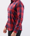 Crocodile Semi Casual Checks Slim Fit-True Red