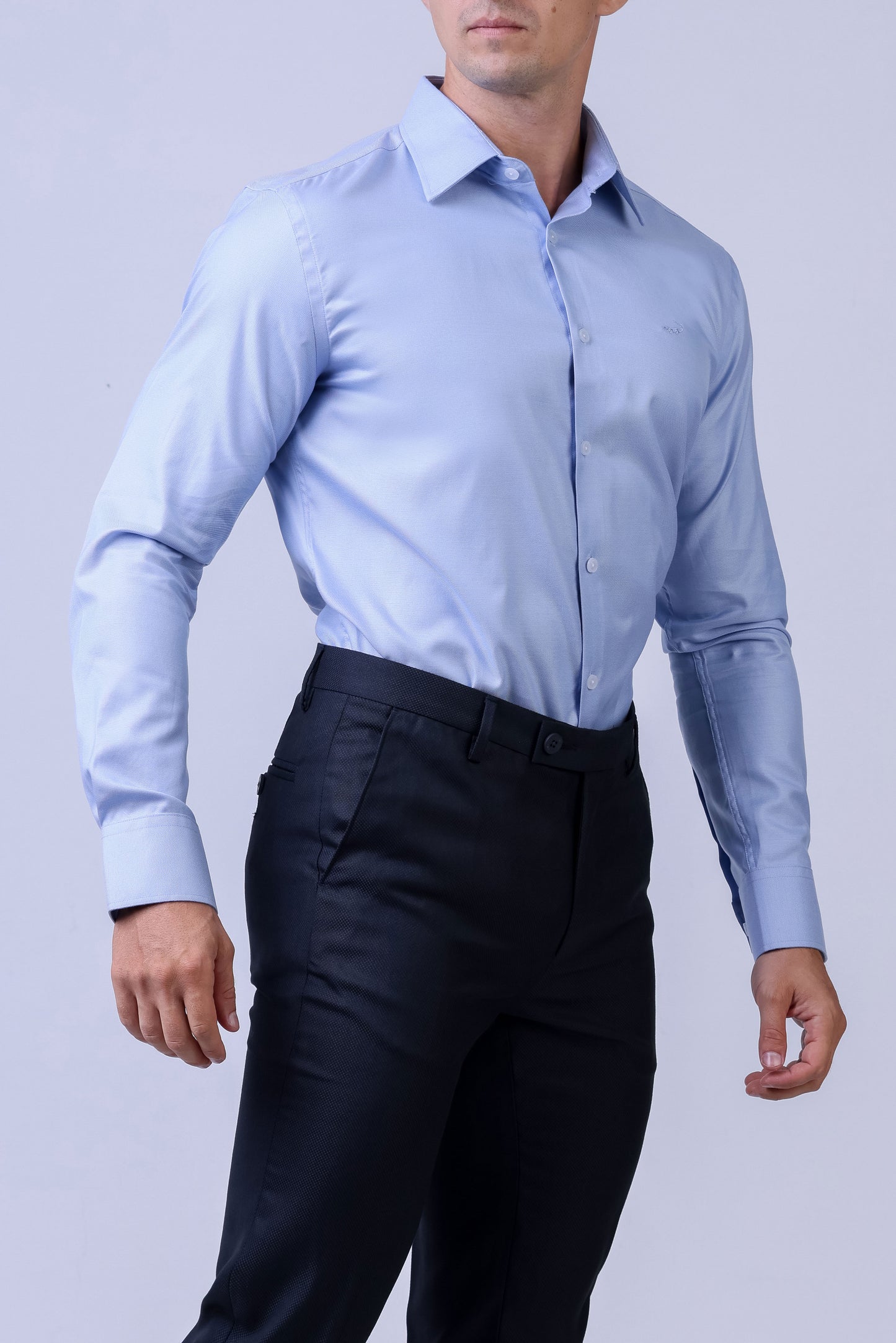 CROCODILE MEN FORMAL SEASONAL SHIRT SLIM FIT FS-Powder