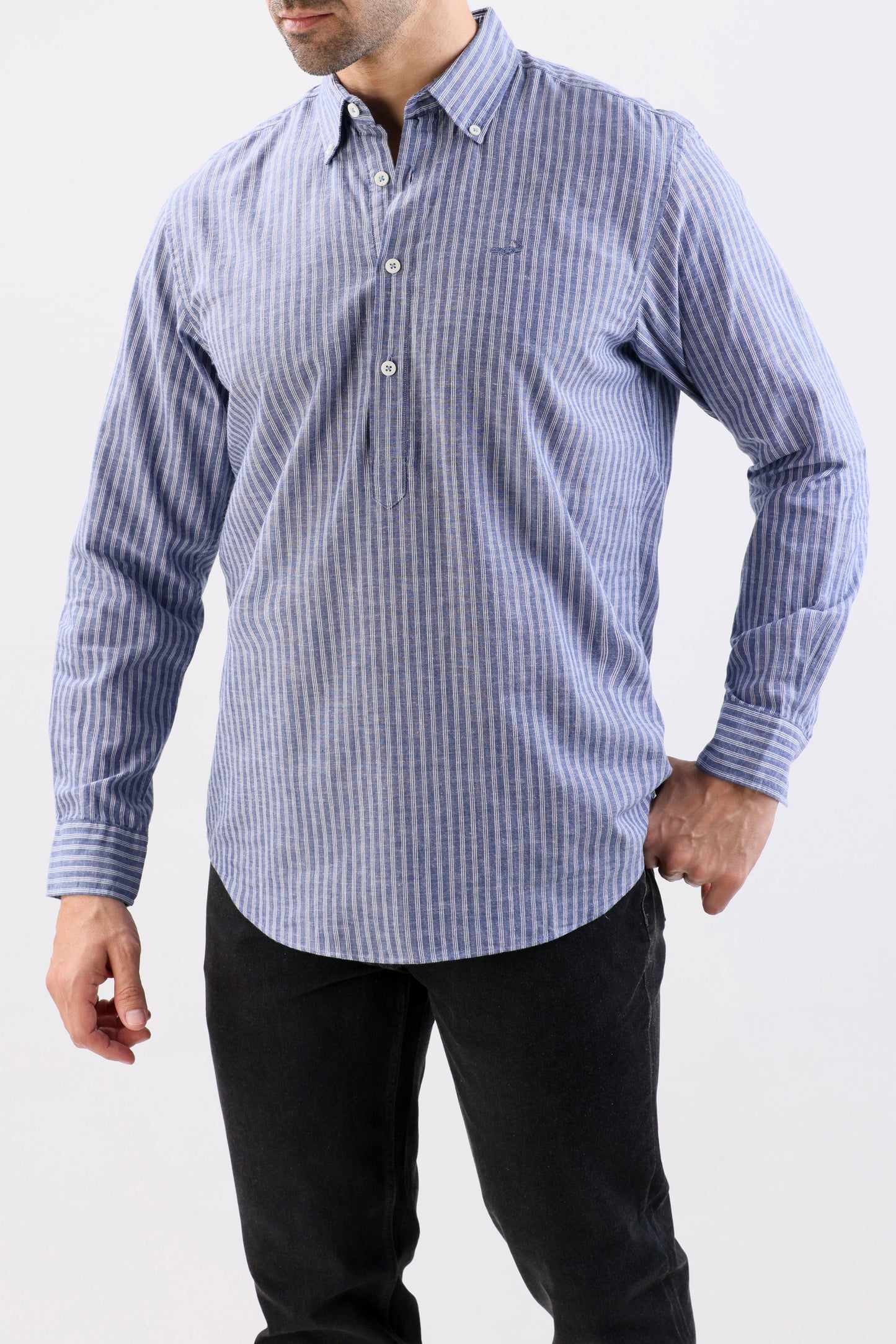 Crocodile Semi Casual Stripe Regular Fit-True Navy