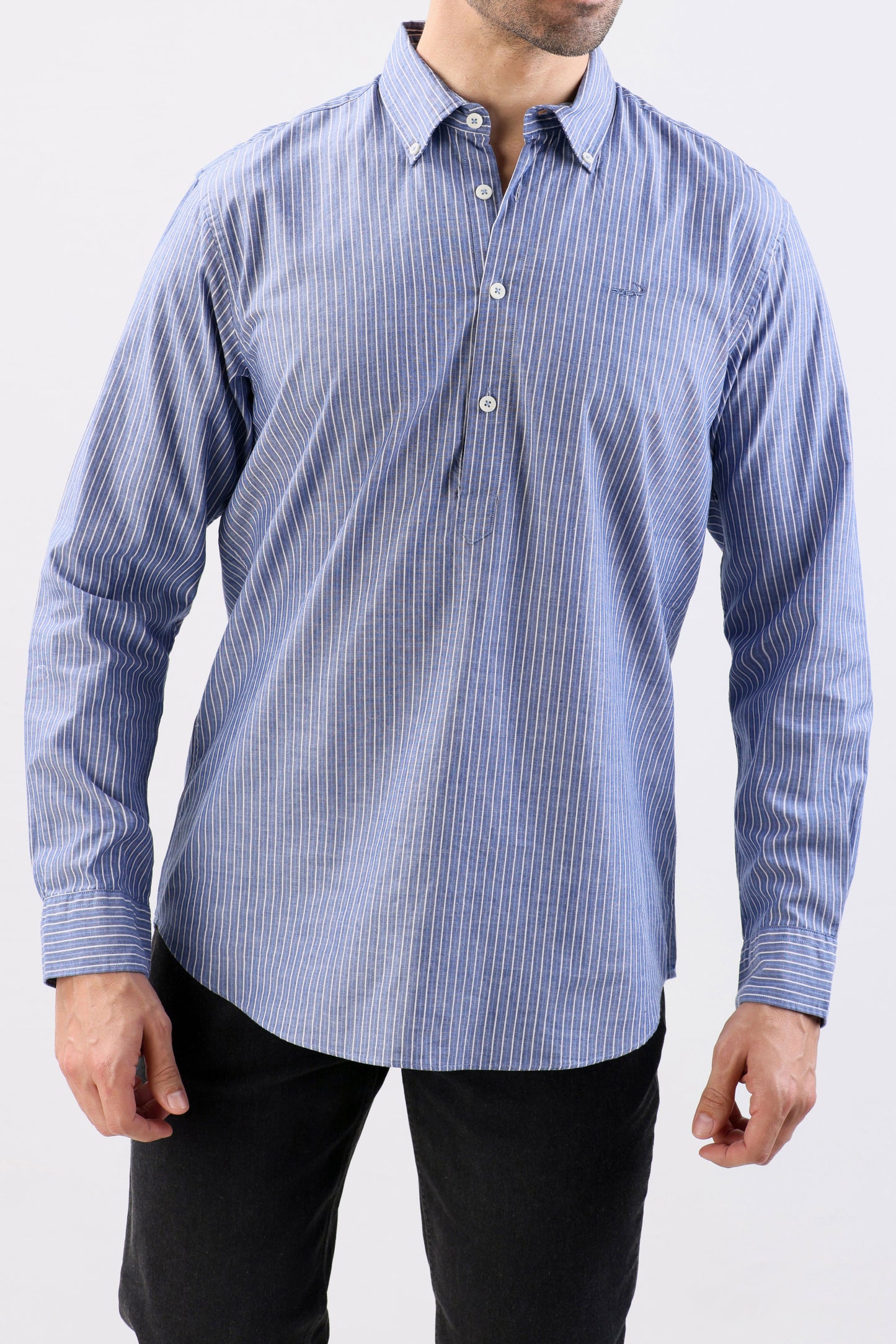 Crocodile Semi Casual Stripe Regular Fit-Navy
