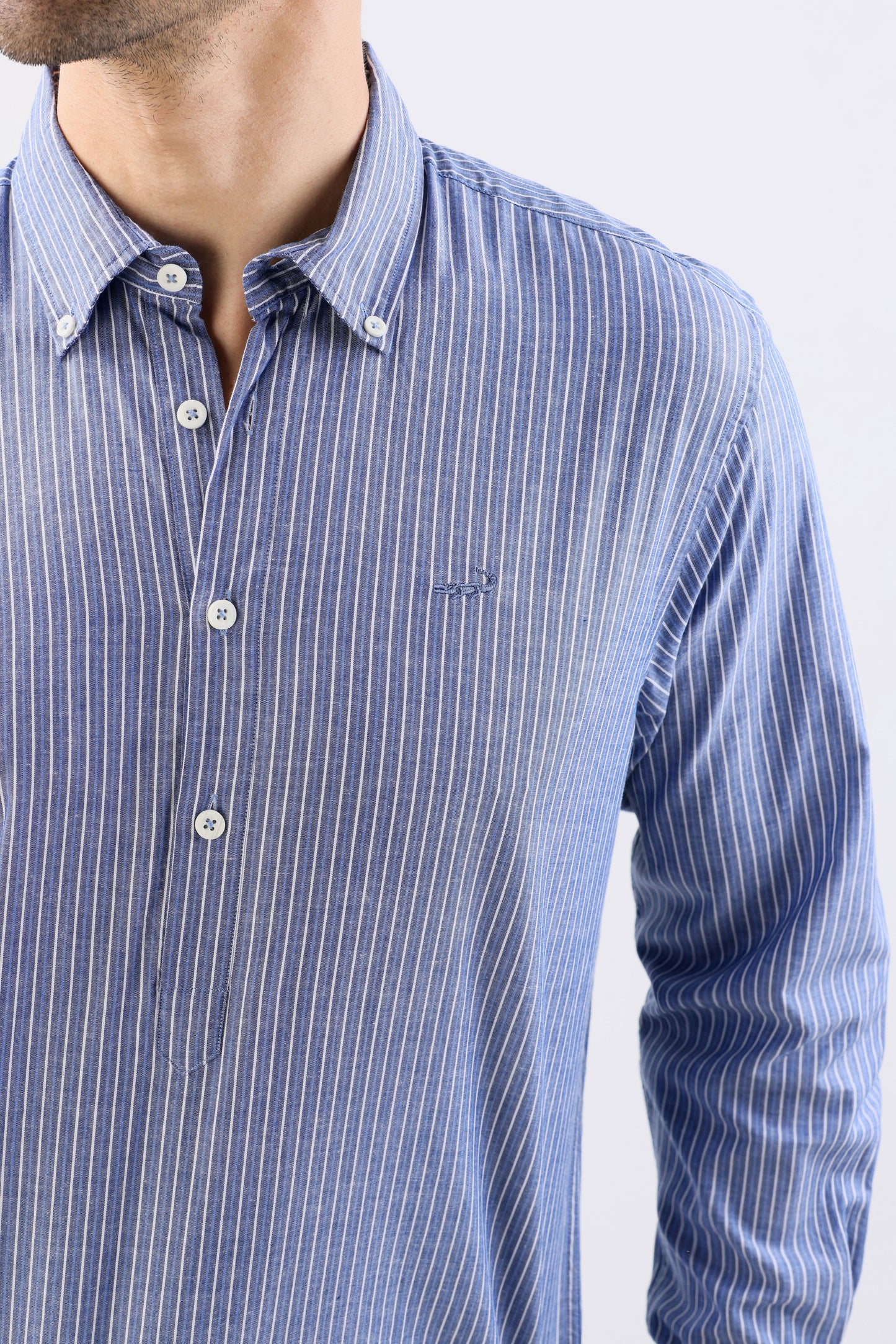 Crocodile Semi Casual Stripe Regular Fit-Navy