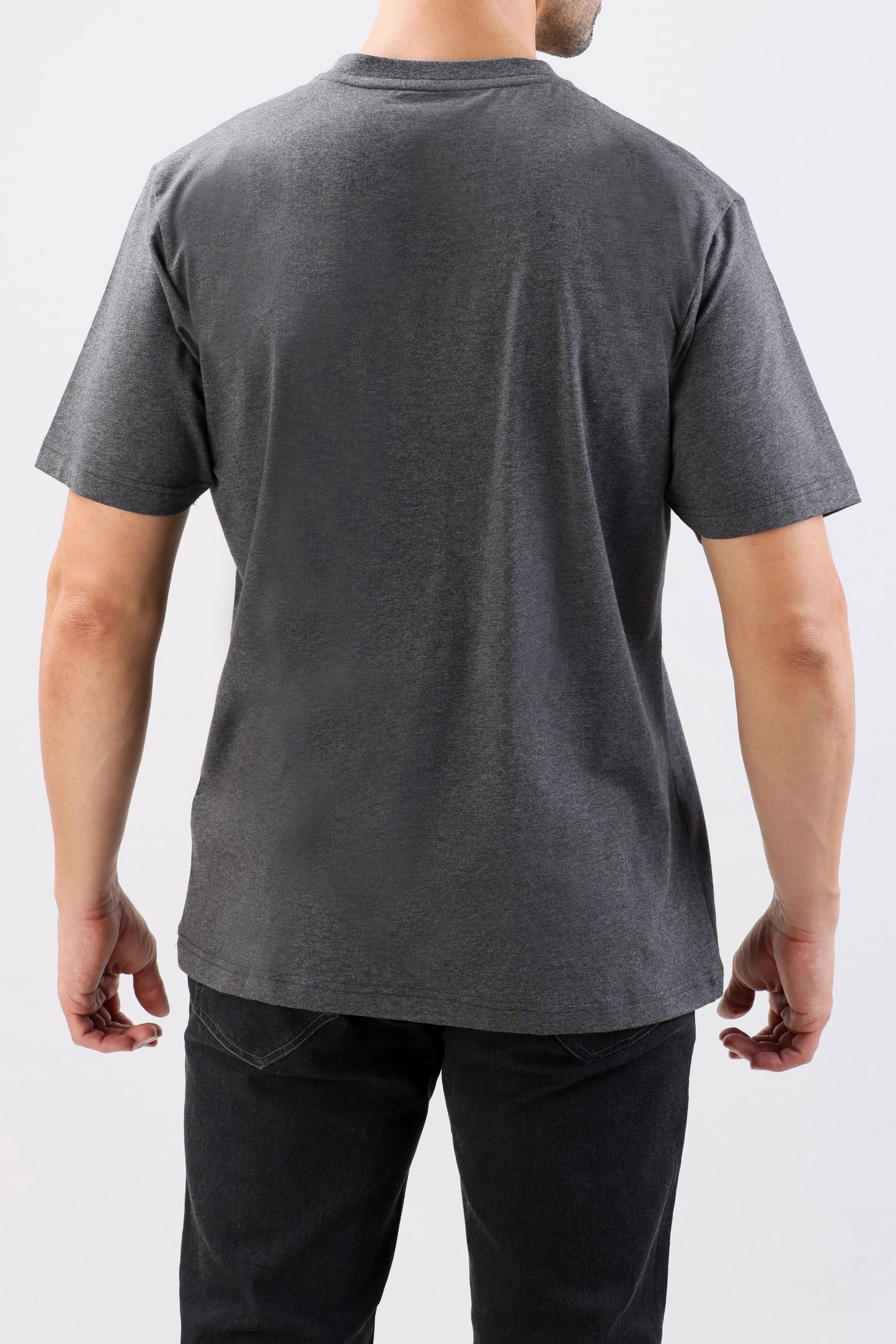 Crocodile Crew Neck Single Jersey Regular Fit-Charcoal