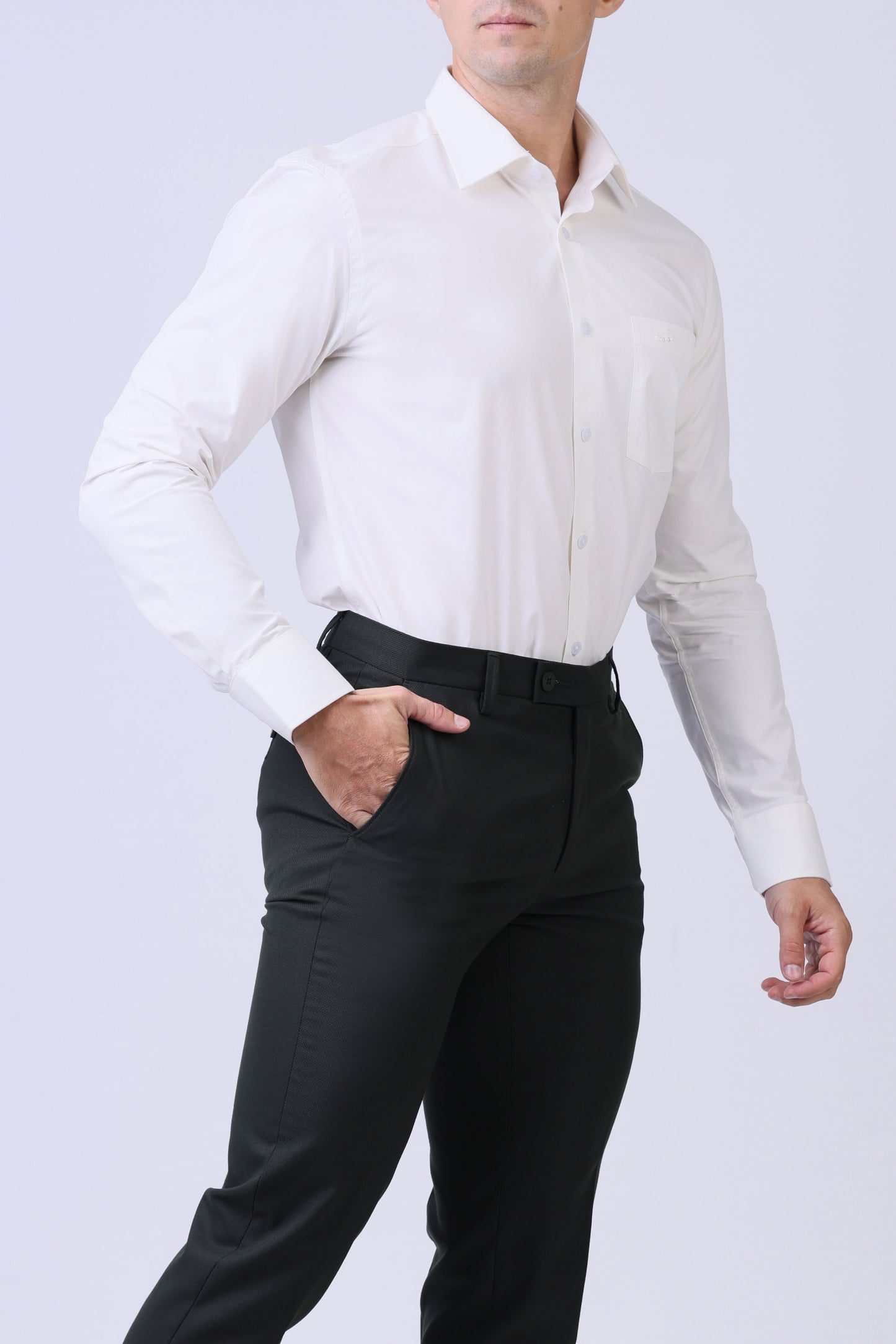 CROCODILE MEN FORMAL SEASONAL SHIRT SLIM FIT FS-Cloud Dancer