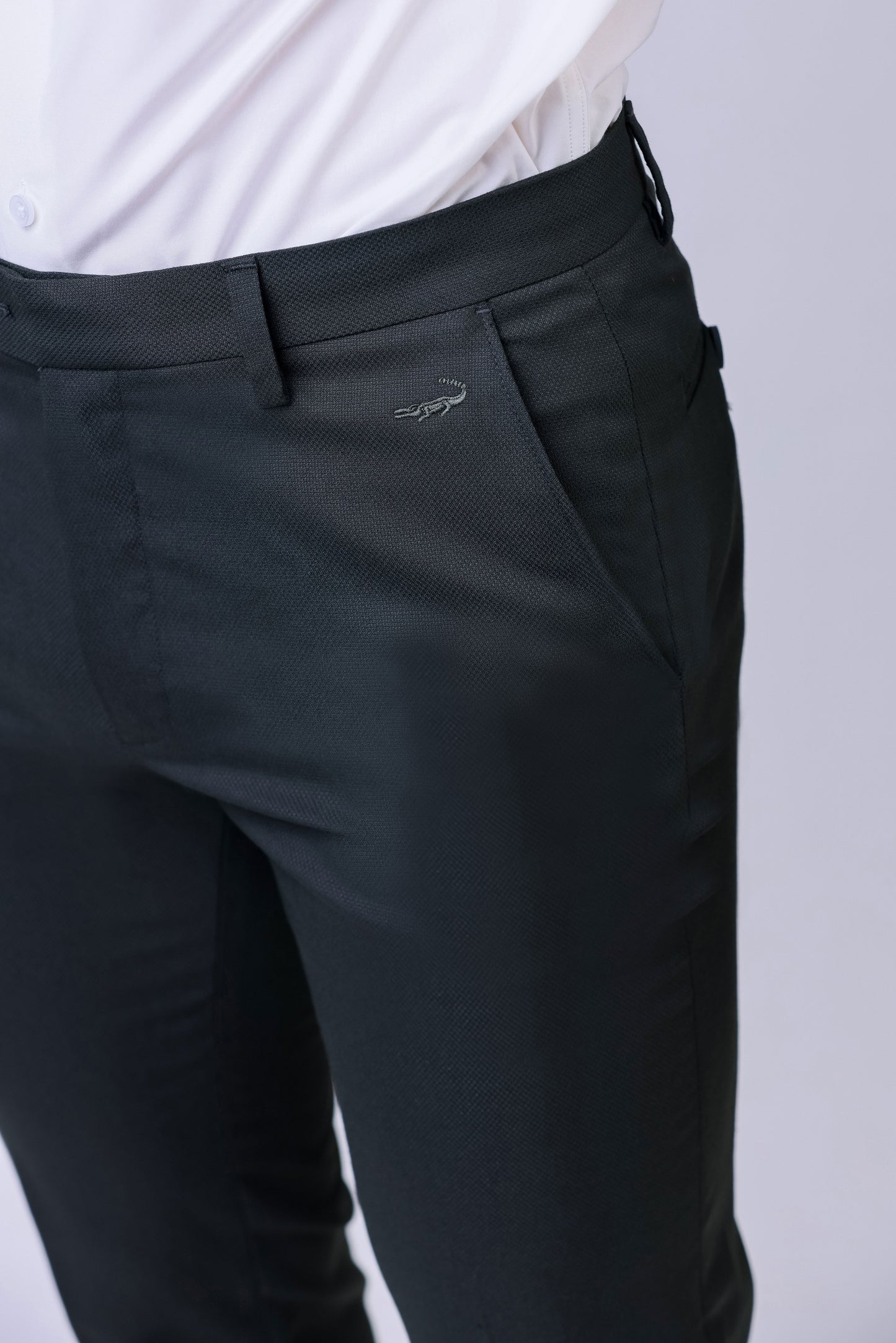 CROCODILE MEN ENTRY FORMAL SLIM FIT TROUSER-Licorice