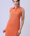 CROCODILE LADIES POLO DRESS-Burnt Orange