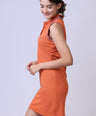 CROCODILE LADIES POLO DRESS-Burnt Orange