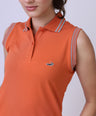 CROCODILE LADIES POLO DRESS-Burnt Orange