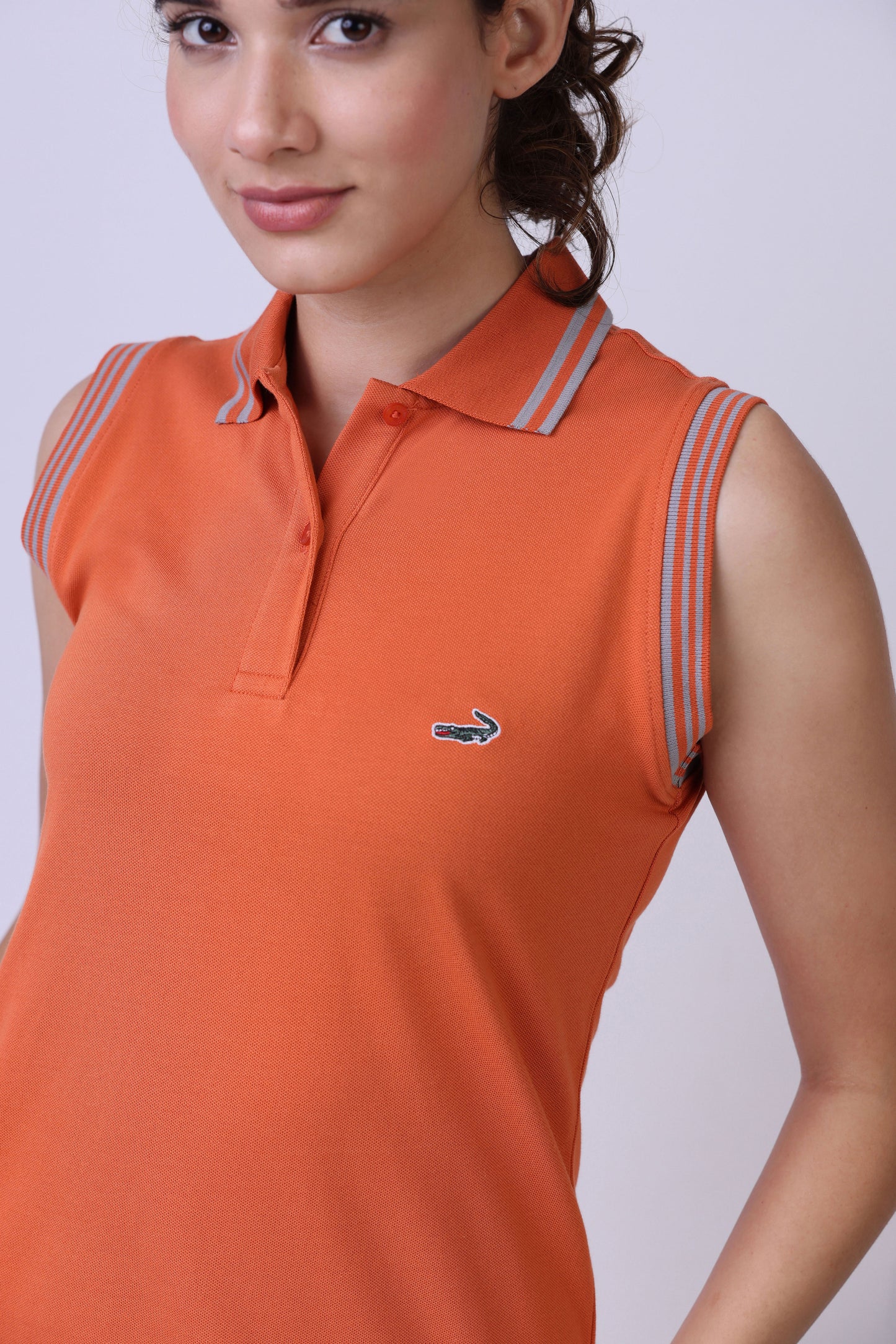 CROCODILE LADIES POLO DRESS-Burnt Orange