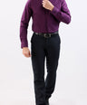 Crocodile Plain Slim Fit Evening Shirt-Purple Majesty
