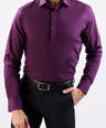 Crocodile Plain Slim Fit Evening Shirt-Purple Majesty