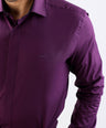 Crocodile Plain Slim Fit Evening Shirt-Purple Majesty