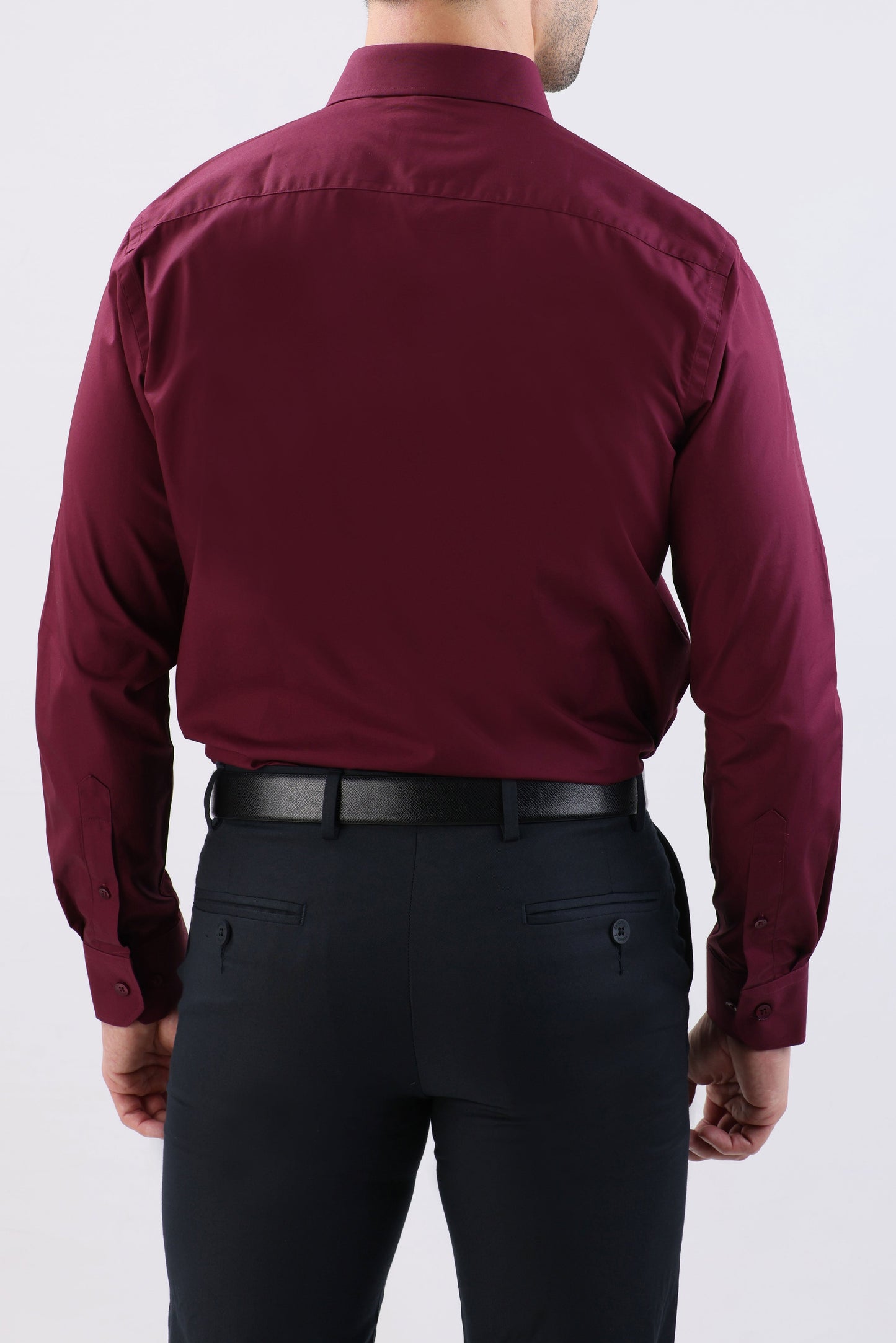 Crocodile Plain Slim Fit Evening Shirt-Windsor Wine