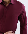 Crocodile Plain Slim Fit Evening Shirt-Windsor Wine