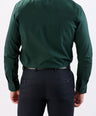 Crocodile Plain Slim Fit Evening Shirt-Green Storm