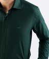 Crocodile Plain Slim Fit Evening Shirt-Green Storm