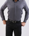 Crocodile Plain Slim Fit Evening Shirt-Charcoal