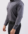 Crocodile Plain Slim Fit Evening Shirt-Charcoal