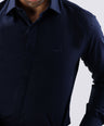 Crocodile Plain Slim Fit Evening Shirt-Dark Denim