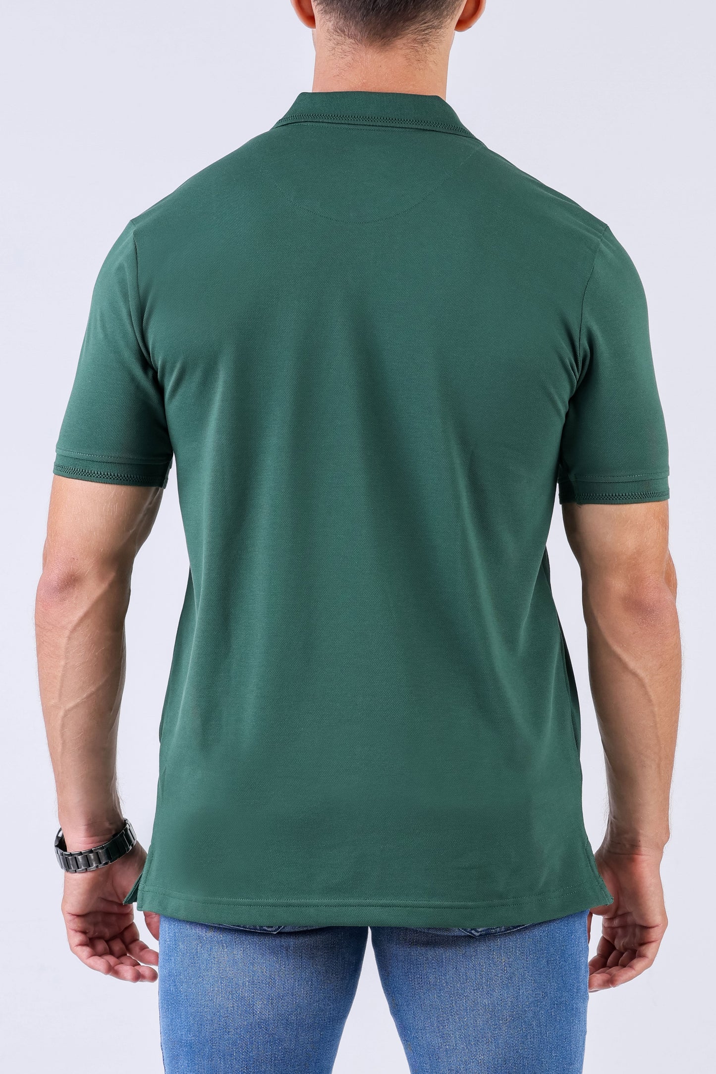 Crocodile Supima Polo Pique Solid Regular Fit - Evergreen