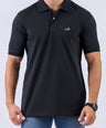 Crocodile Supima Polo Pique Solid Regular Fit - Black