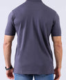 Crocodile Supima Polo Pique Solid Regular Fit - Charcoal