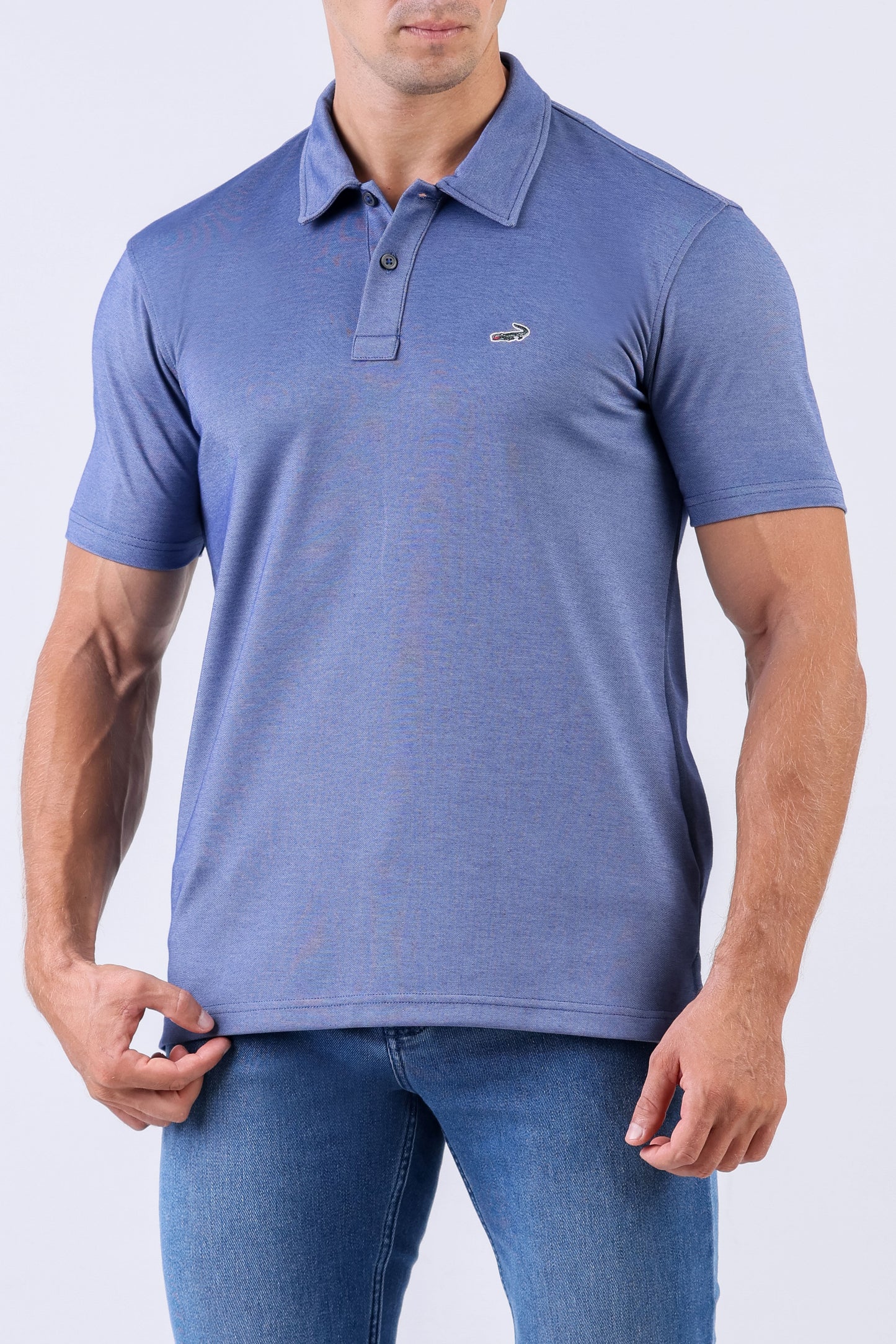 Crocodile Elitech Plain Polo Slim Fit - Princess Blue