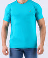 Crocodile Crew Neck Single Jersey Action Fit - Blue Lake