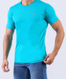 Crocodile Crew Neck Single Jersey Action Fit - Blue Lake