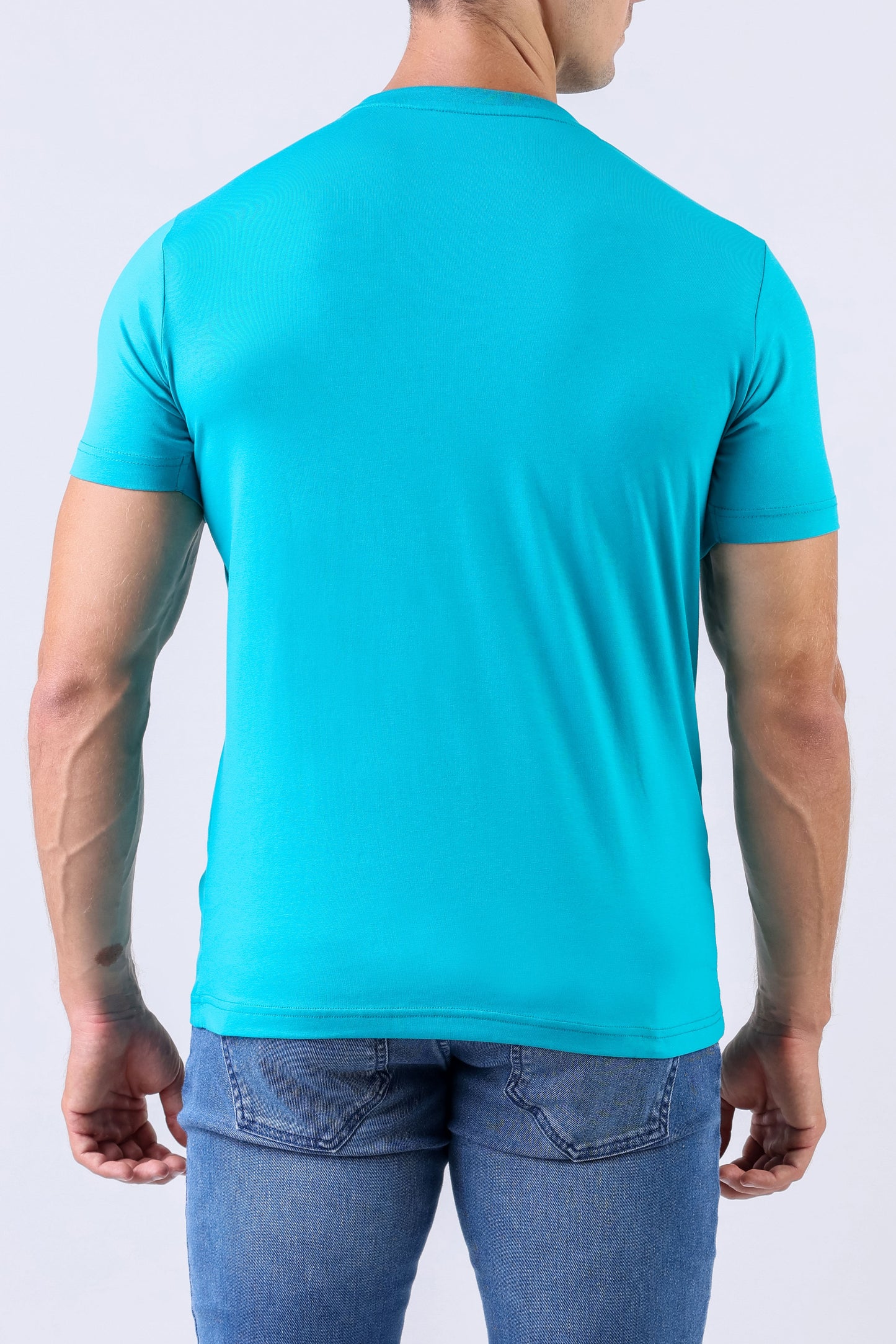 Crocodile Crew Neck Single Jersey Action Fit - Blue Lake