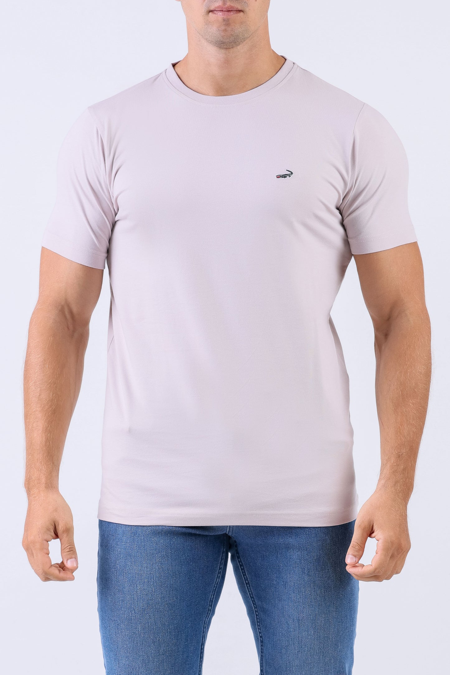 Crocodile Crew Neck Single Jersey Action Fit - Lavender Blue