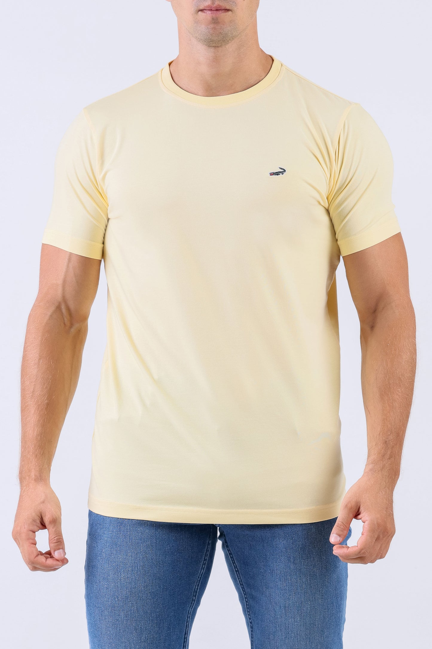 Crocodile Crew Neck Single Jersey Action Fit - Blazing Yellow