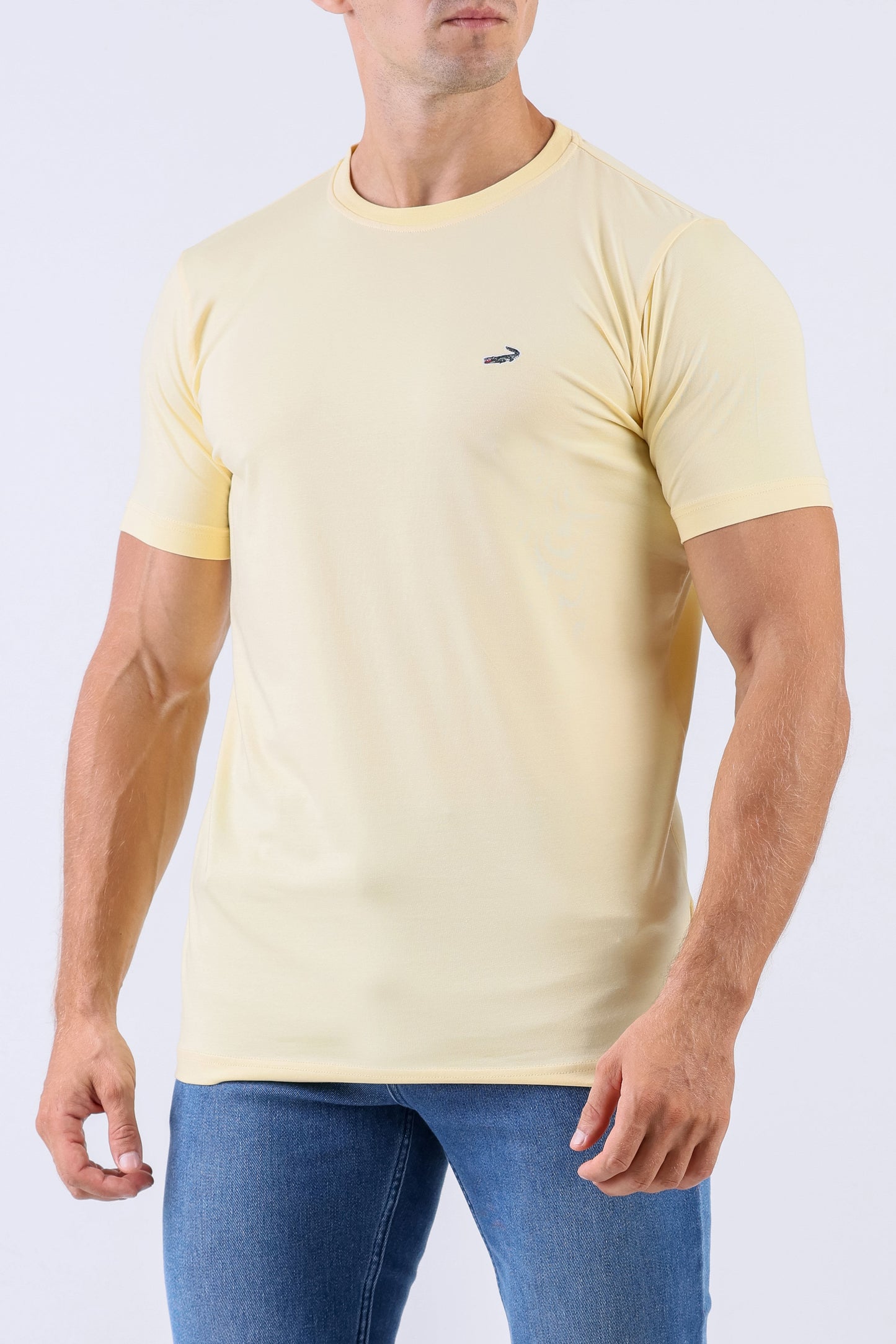 Crocodile Crew Neck Single Jersey Action Fit - Blazing Yellow
