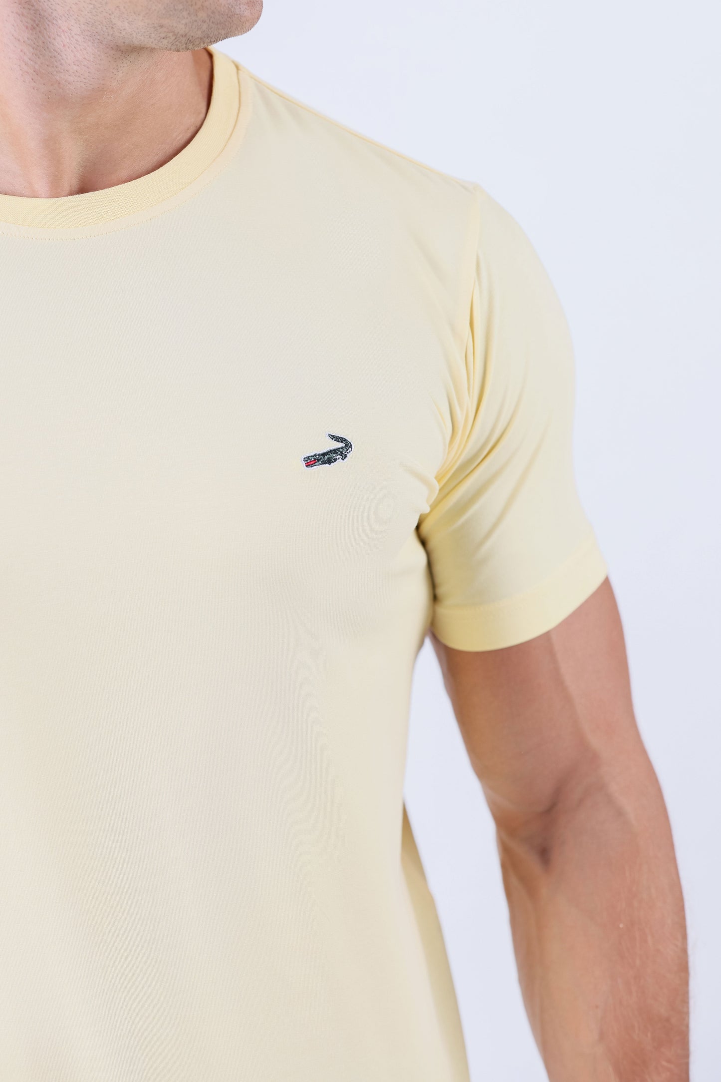 Crocodile Crew Neck Single Jersey Action Fit - Blazing Yellow
