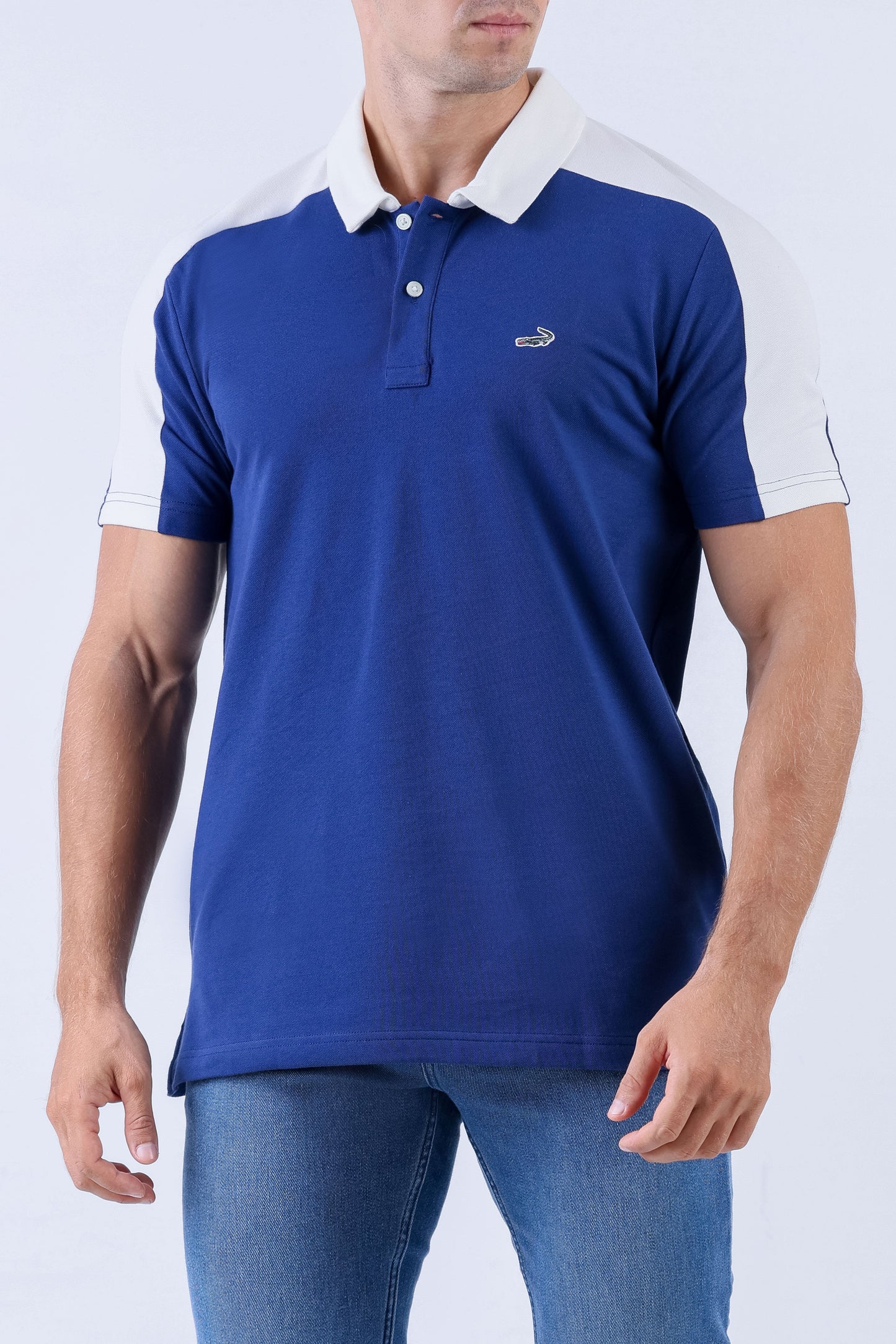 Crocodile Men Casual Polo Pique Solid Slim Fit - Royal