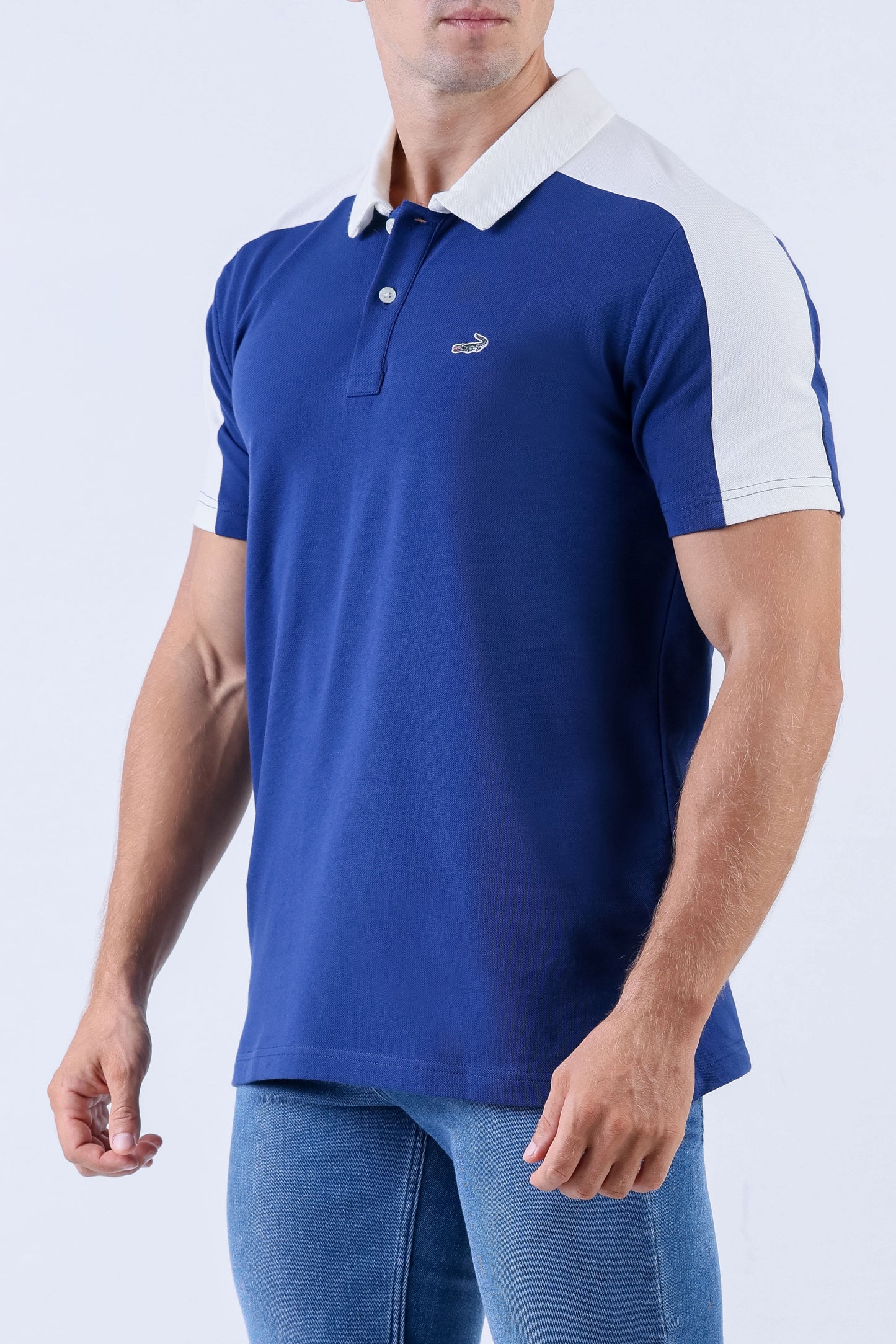 Crocodile Men Casual Polo Pique Solid Slim Fit - Royal